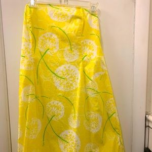 Lilly Pulitzer Strapless Olie Dandelion Yellow Spring Dress Size 12